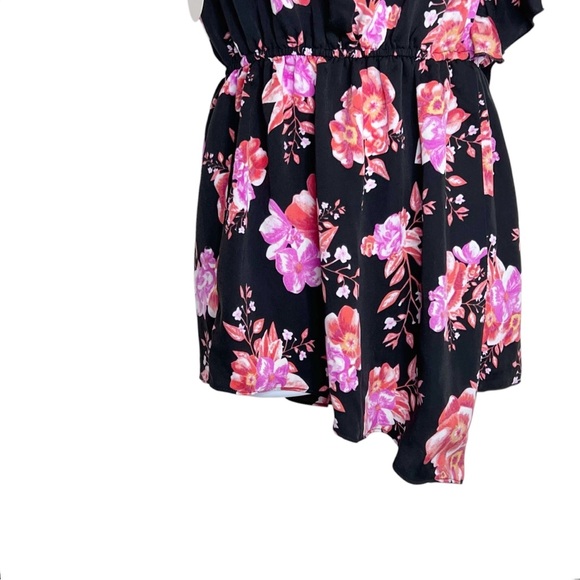 Tularosa Costa Floral Ruffle Mini Dress XS NWT Black Asymmetric Boho Feminine - Picture 8 of 12